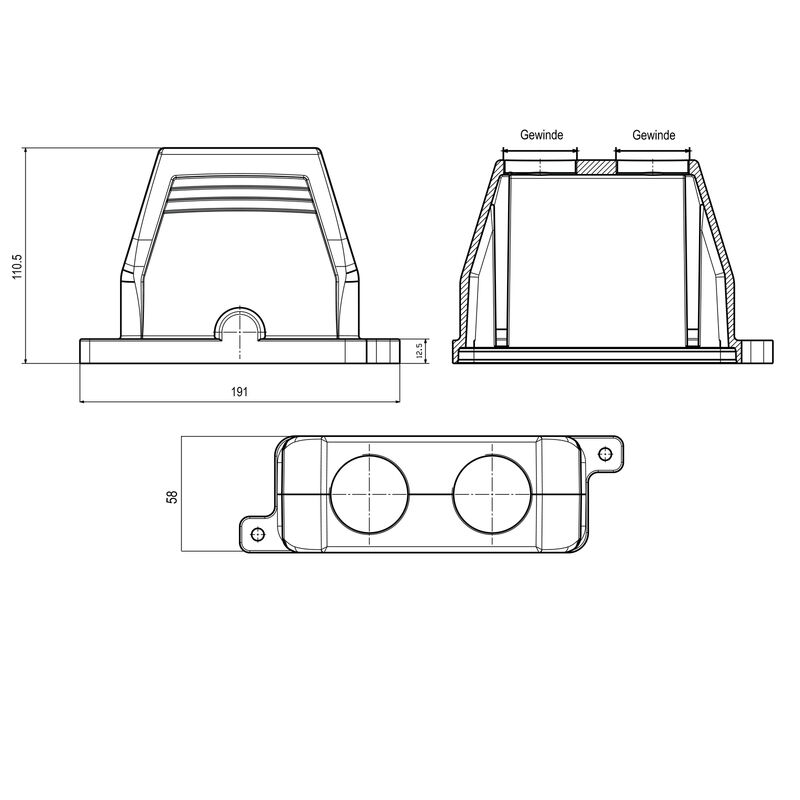 HDC IP68 24B TOS 2PG29