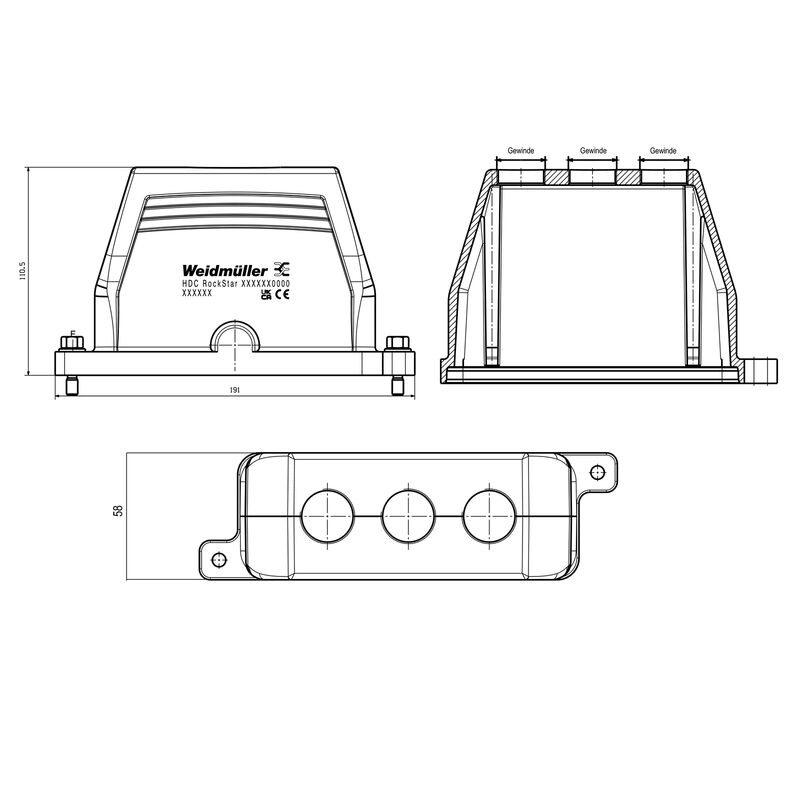 HDC IP68 24B TOS 3M25