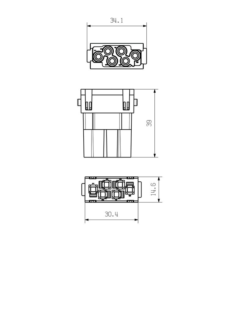 模块连接器HDC MHE 6 FP