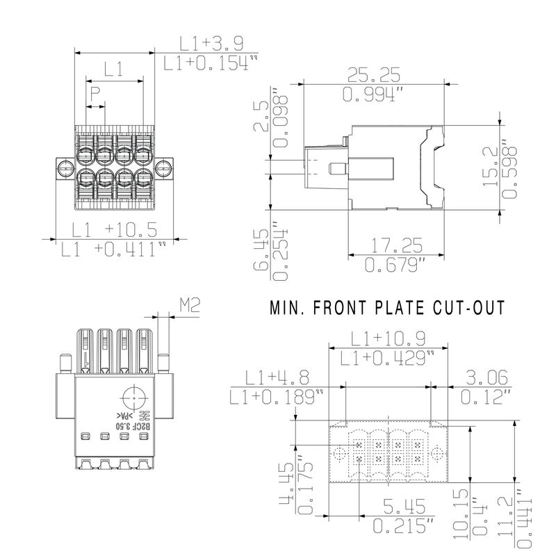 接插件B2CF 3.50/08/180F SN BK BX
