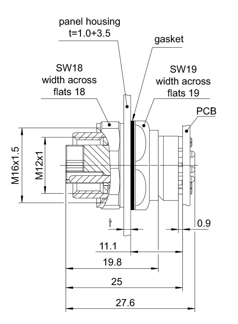 SAIE-M12BL-5S-H11TL-M16