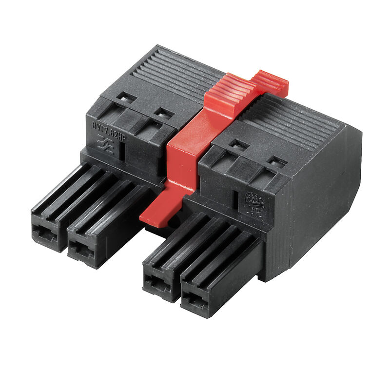 Female plug, PUSH IN spring connection