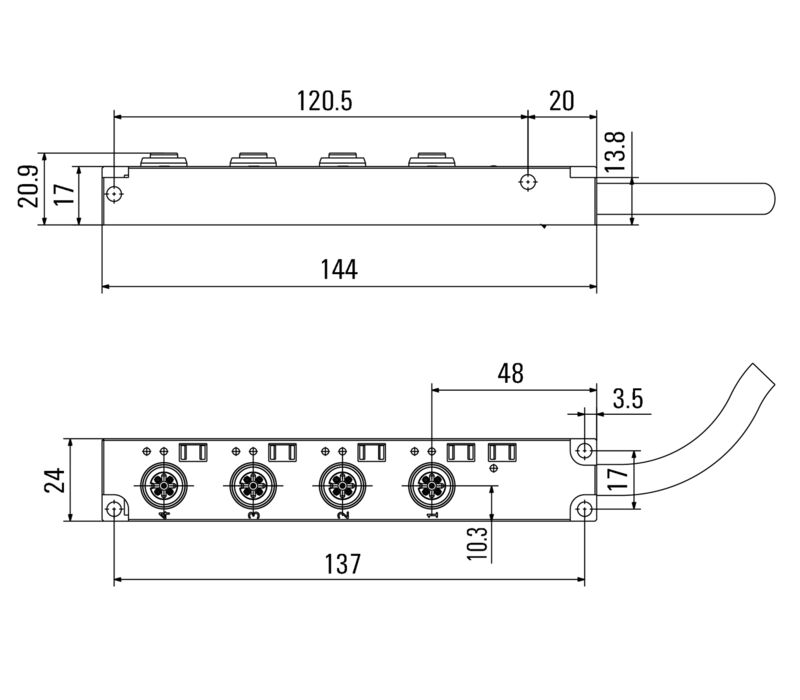 SAI-4-F 5P M12 L 10M