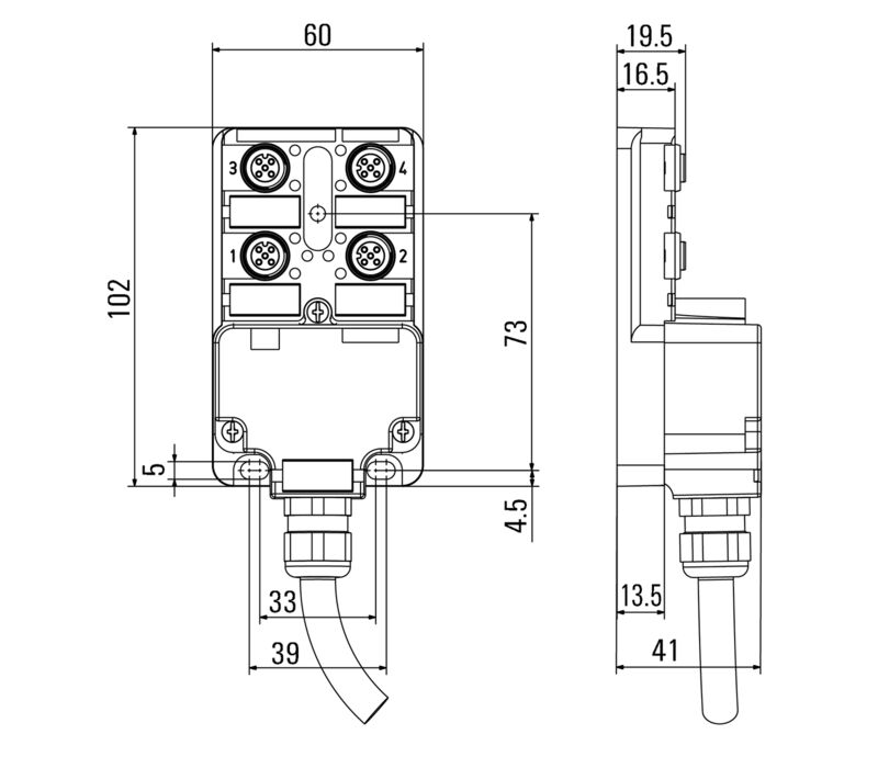 SAI-4-MF 5P PUR 5M