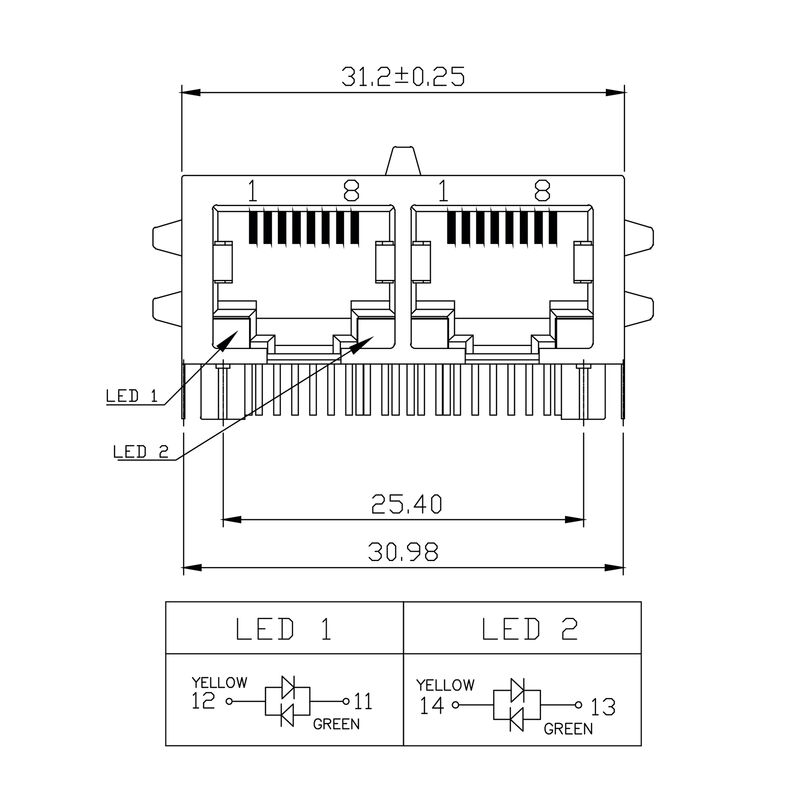 RJ45G1 R12D 3.2E4YG/YG RL