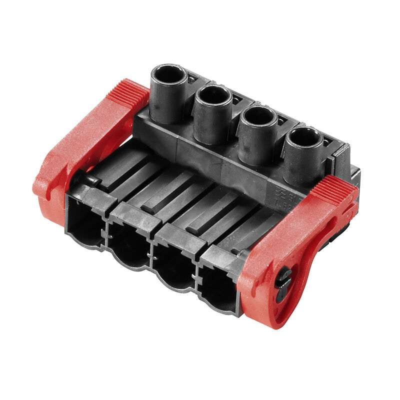 Male plug, clamping-yoke screw connection