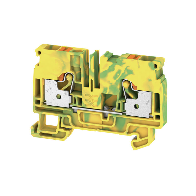 PE terminal, PUSH IN, 6 mm², 800 V, Number of connections: 2, Number of levels: 1, Green/y