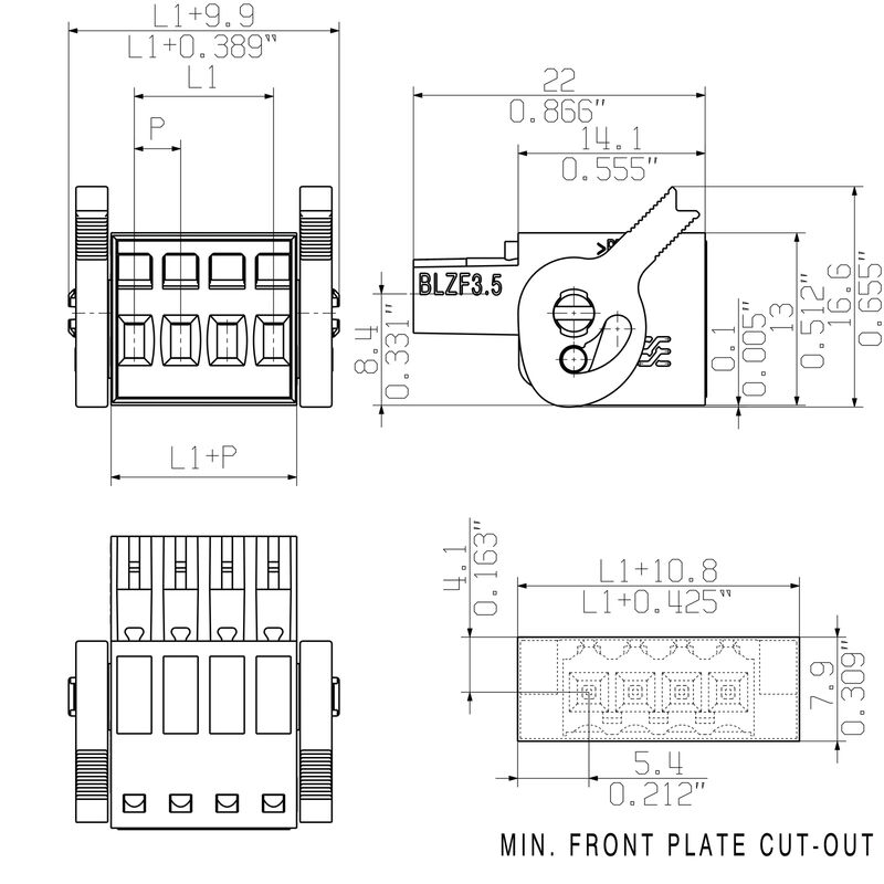 BLZF 3.50/18/180LH SN BK BX