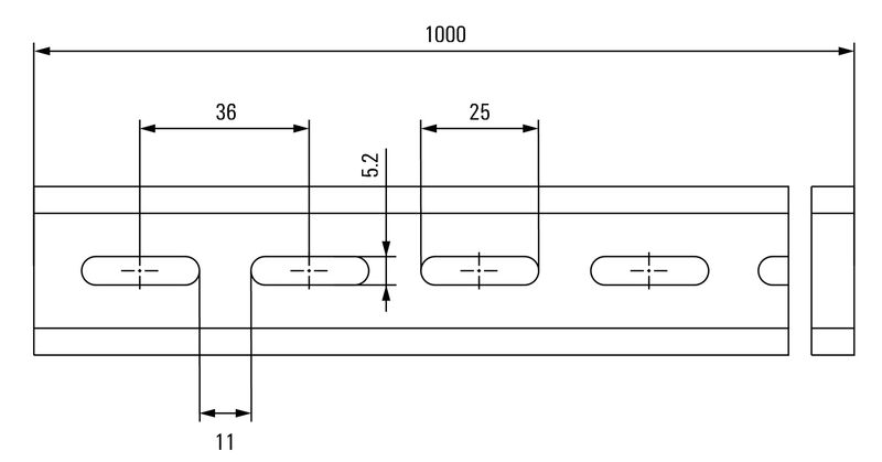 TS 35X15/LL 1M/ST/ZN