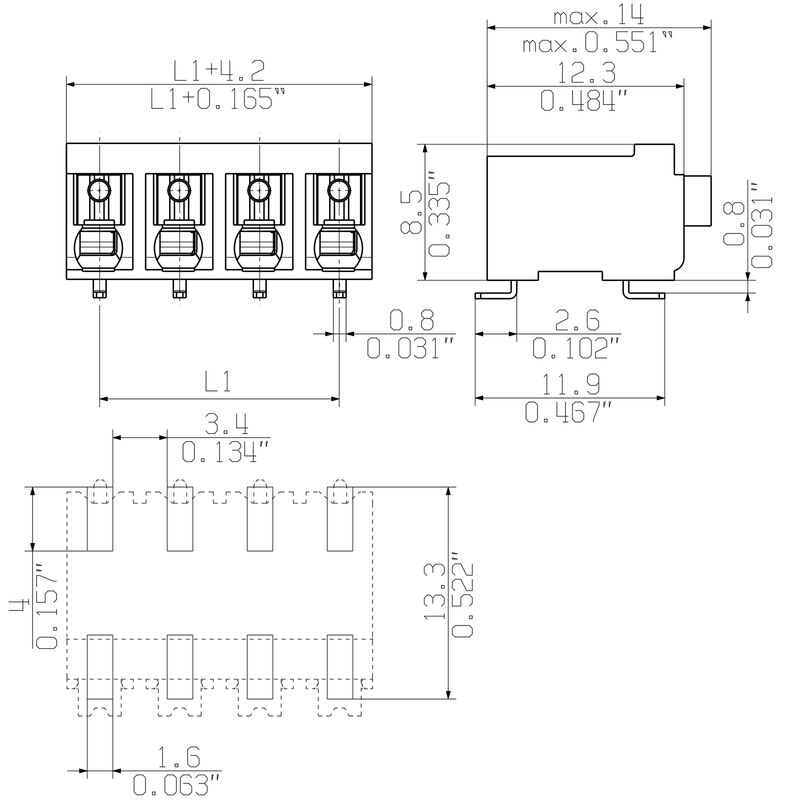 PCB接线端子LSF-SMD 5.00/07/90 SN BK RL