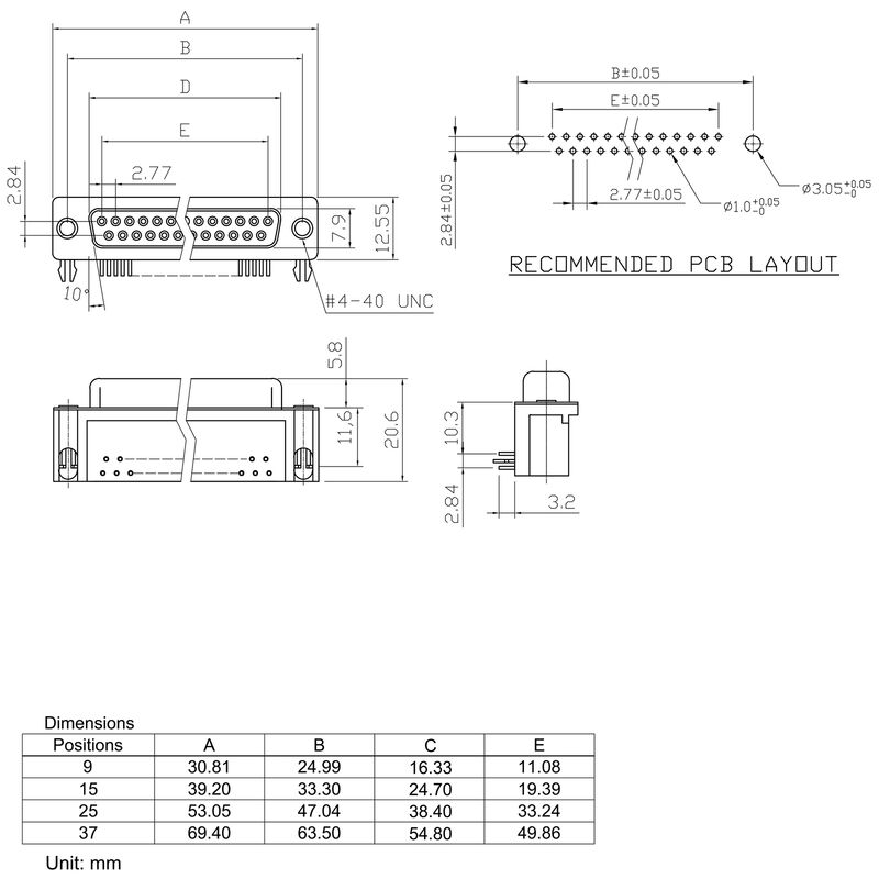 D-SUB F6.3 T09HU 3.2B2 TY BK