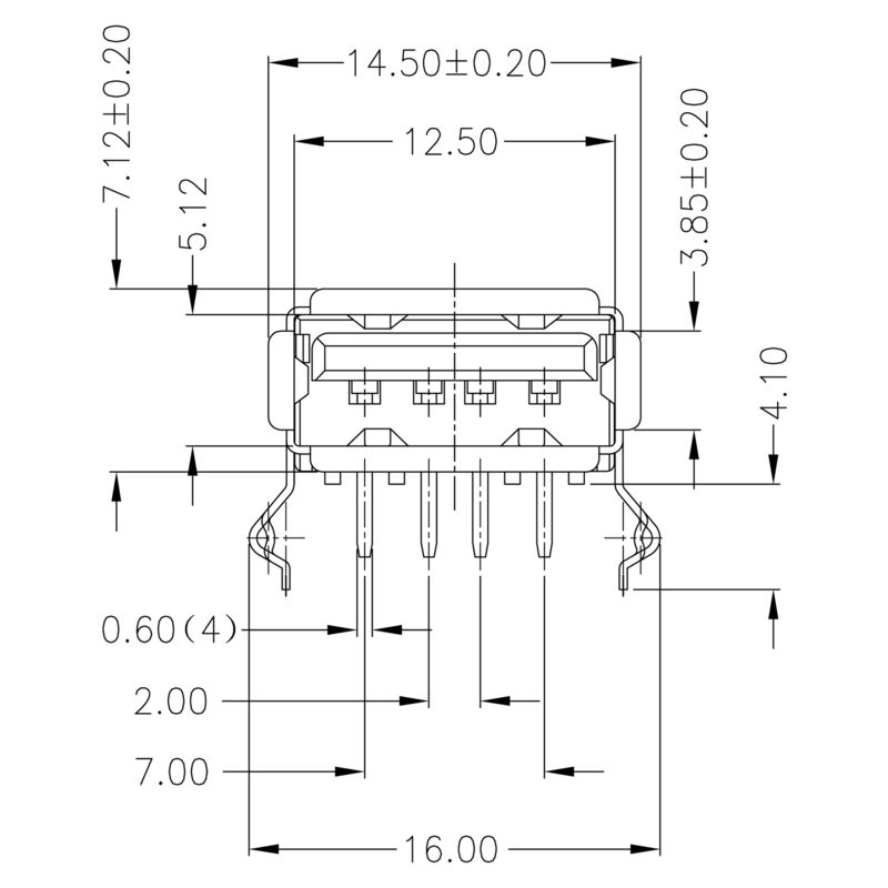 USB2.0A T1H 2.5N4 TY BK