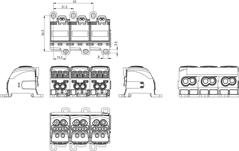 WPD 304 3X25/6X16+9X10 3XBL