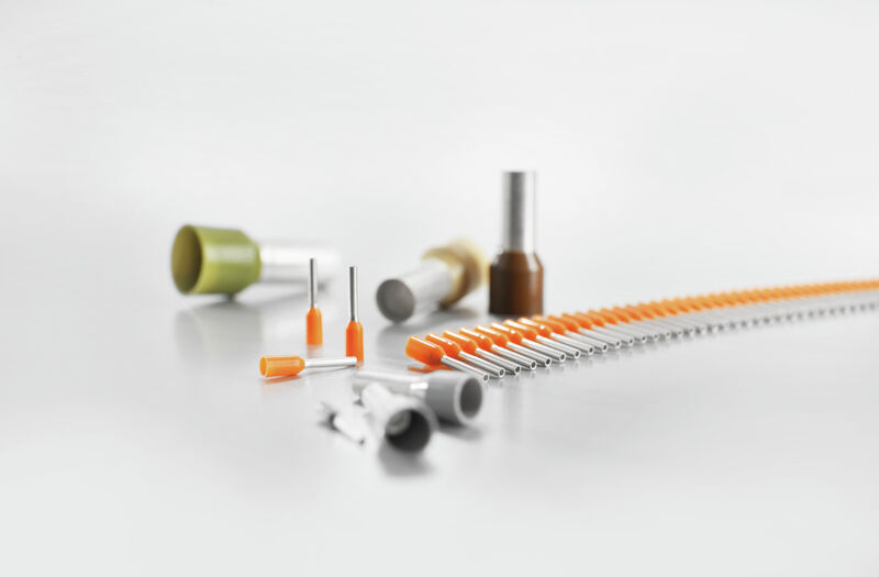 Wire end ferrules with plastic collar, special sizes