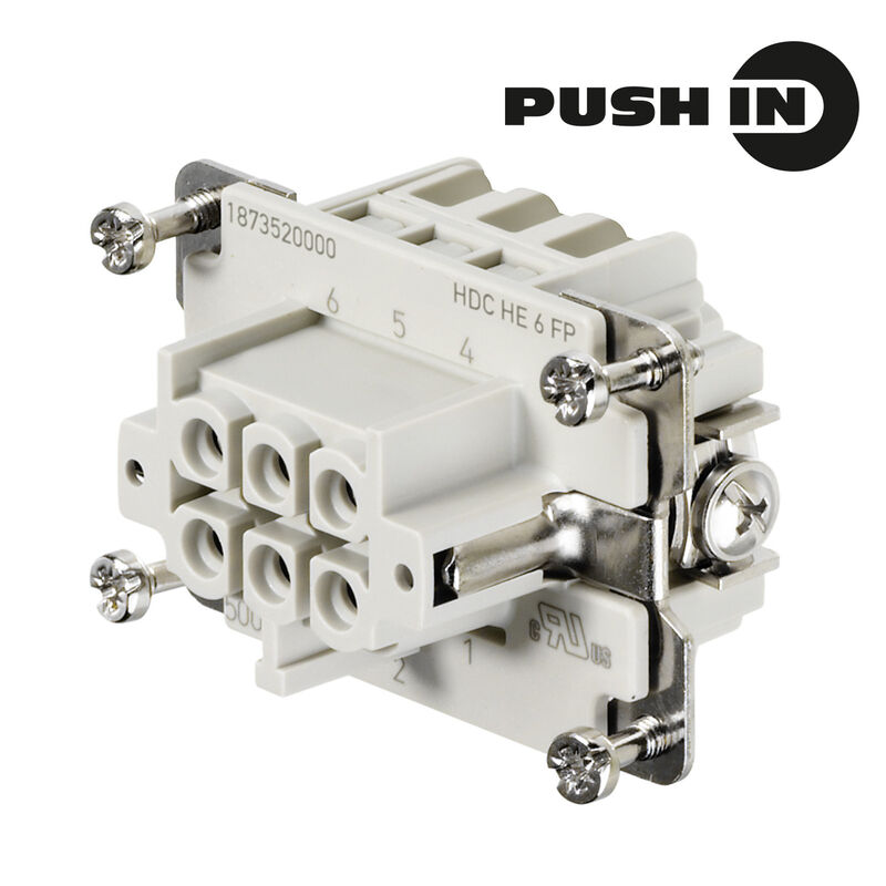 Contact insert (industry plug-in connectors), Female, 500 V, 24 A, Number of poles: 6, PUSH IN, Size