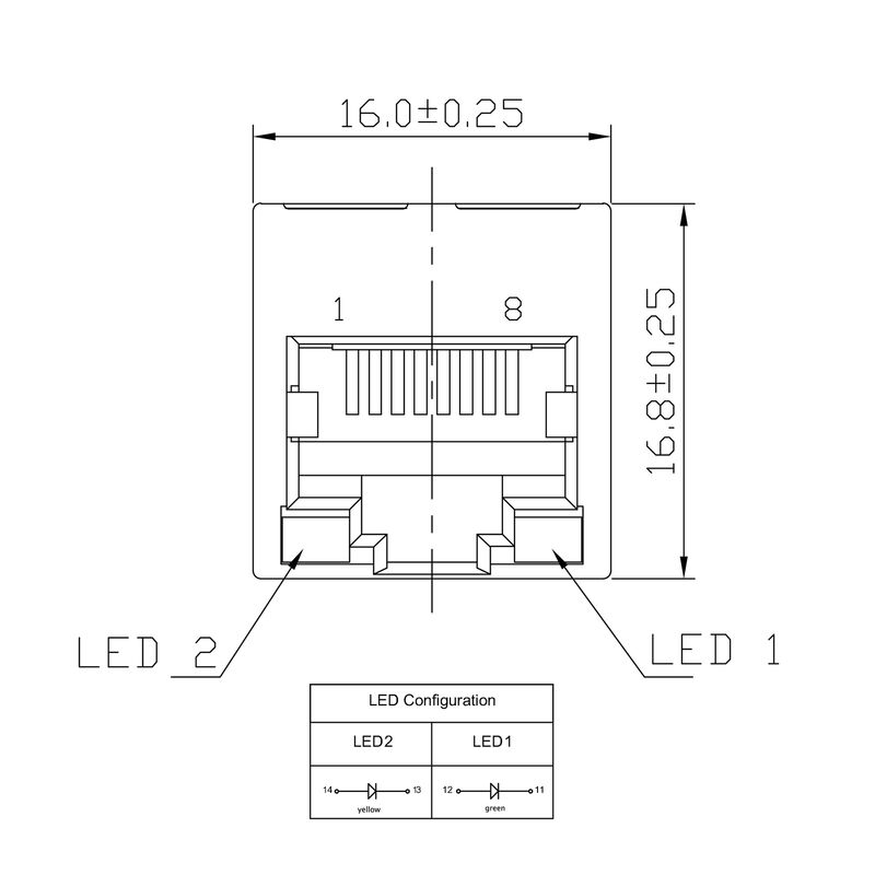 RJ45M R1V 3.3N4Y/G TY