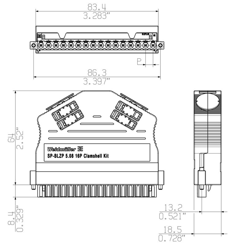 SP-BLZP 5.08 16P CLAMSHELL KIT