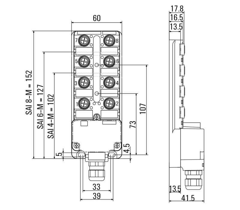 SAI-6-M 5P M12 ECO UT
