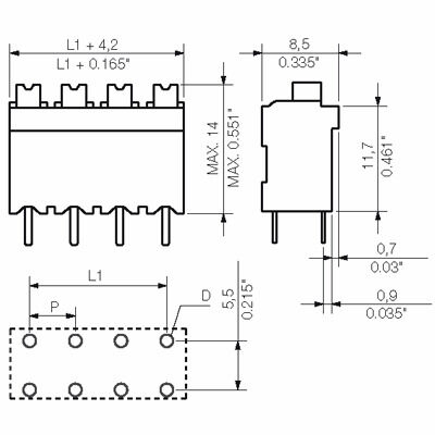 PCB端子LSF-SMT 5.00/04/180 3.5SN BK RL