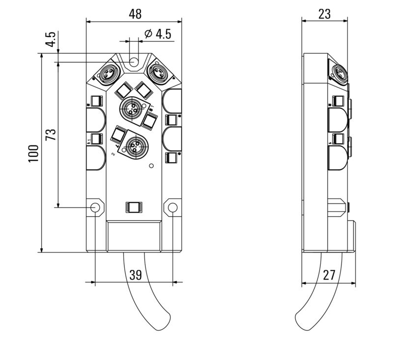 SAI-4-F 4P M12 L 10M