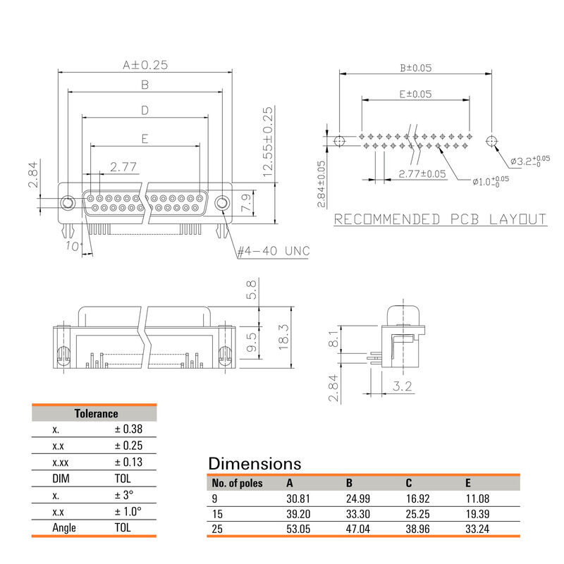 D-SUB F6.3 T25HU 3.2B4 TY BK