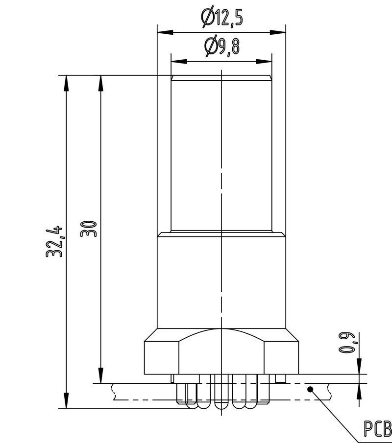 M12 L-CODED CON MALE 180°