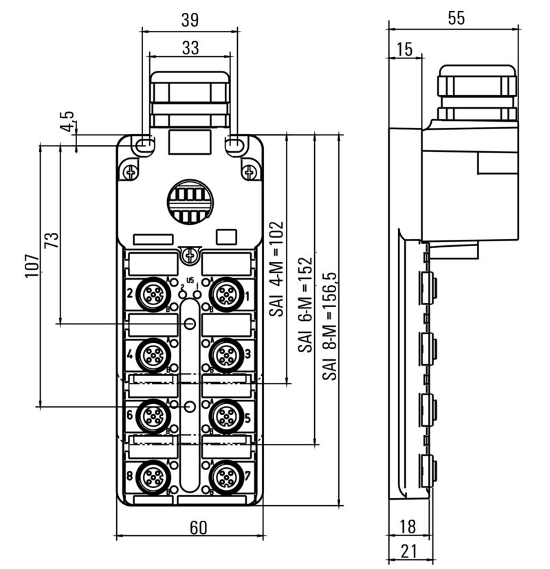 SAI-8-MHD-5P M12