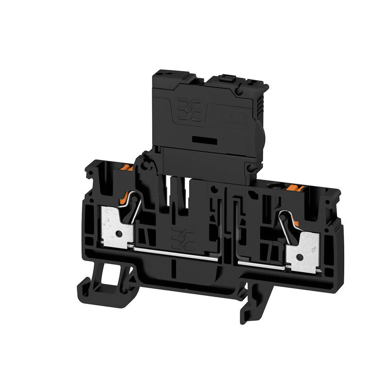 Fuse terminal, PUSH IN, 4 mm², 250 V, 6.3 A, G-Si. 5 x 20, black