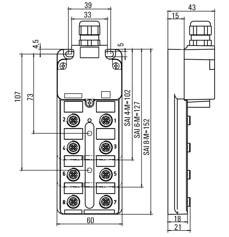 电子产品SAI-8-MMS 5P M12