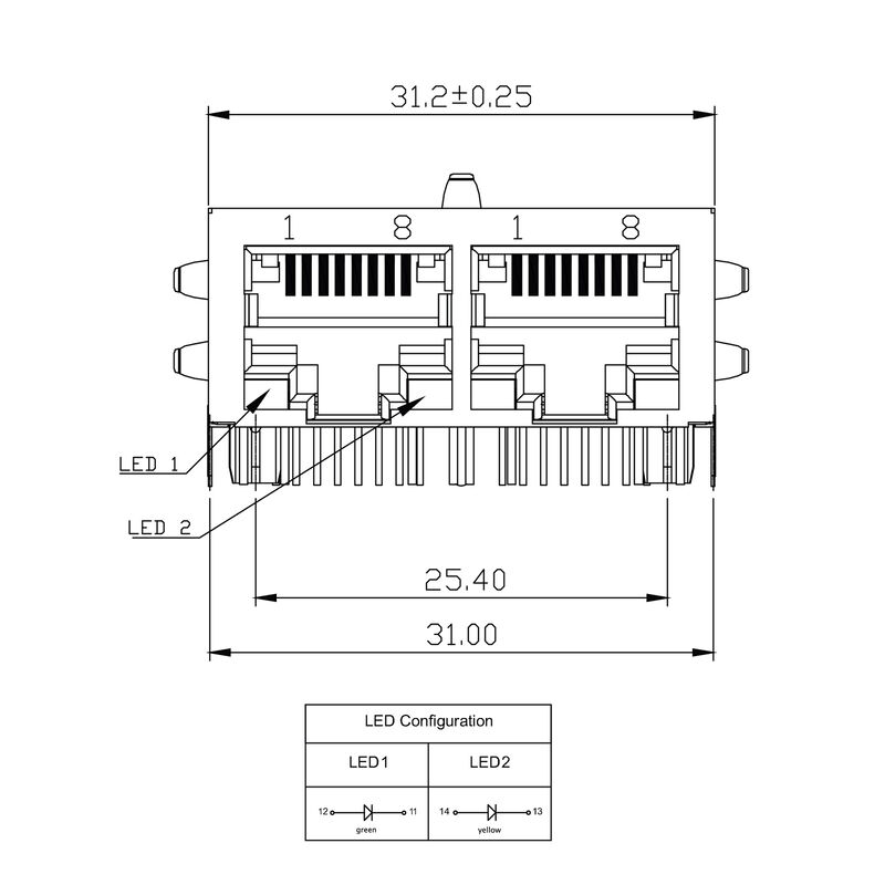 RJ45M T12D 3.3E4G/Y RL