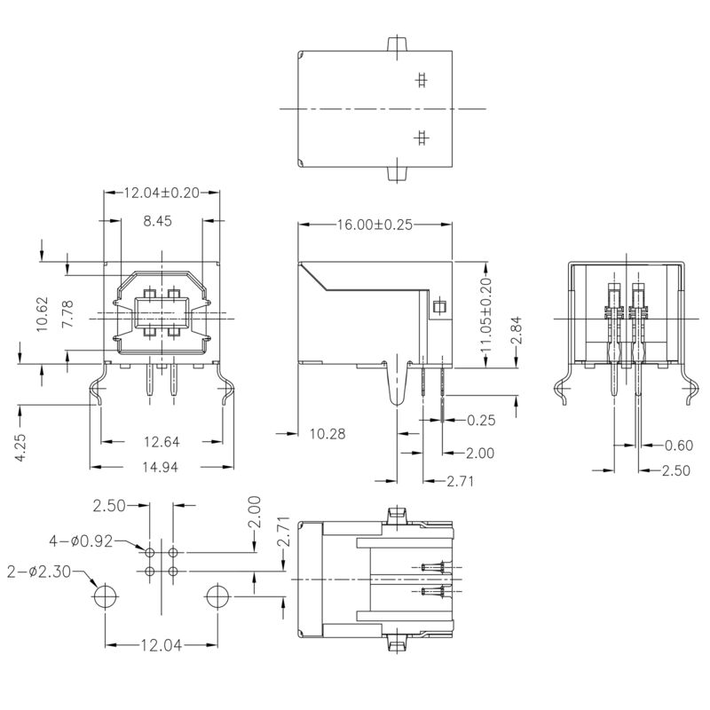 USB2.0B T1H 2.8N4 TY BK