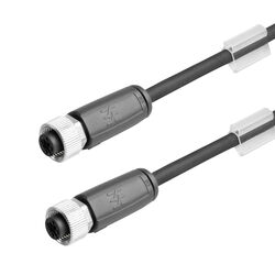 Conector hembra M12 en conector hembra M12 (con apantallado)