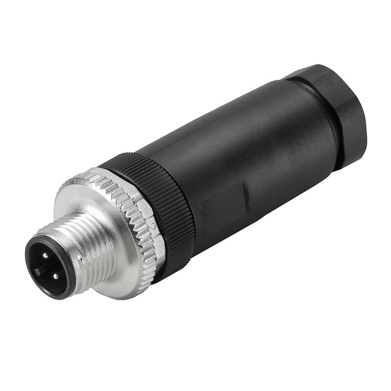 Round plug (field customisable), pin, straight, Screw connection, M12, 0.14 mm², 0.75 mm²,