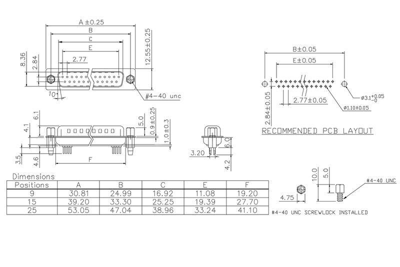 D-SUB M6.1 T09VB 3.2B2 TY BK