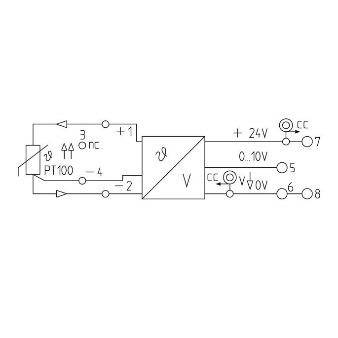 WTZ4 PT100/3 V 0-10V
