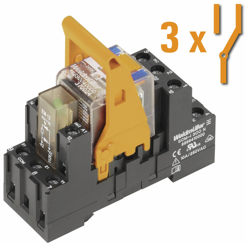 3 点の CO 接点 (27 mm 幅)