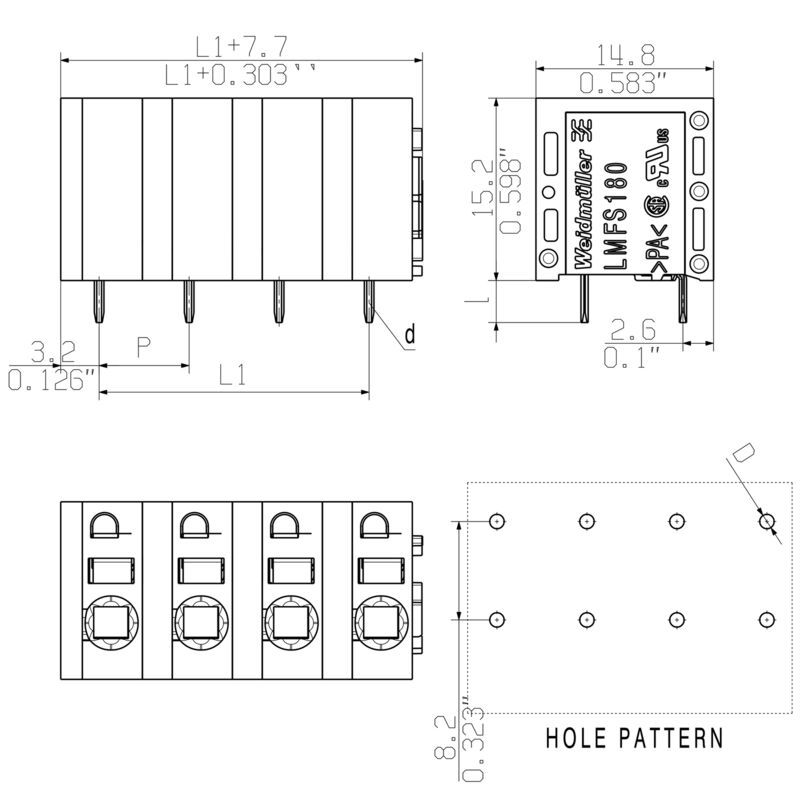 PCB端子LMFS 7.50/06/180 3.5SN OR BX