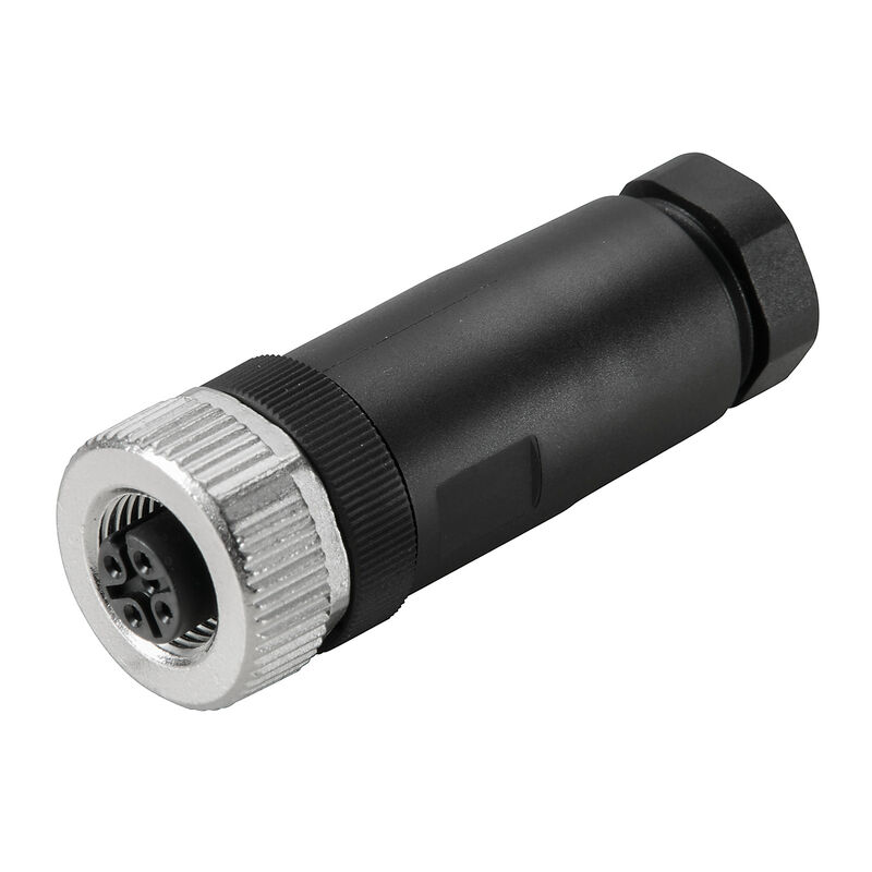 Round plug (field customisable), Female socket, straight, Screw connection, M12, 0.14 mm², 0.75