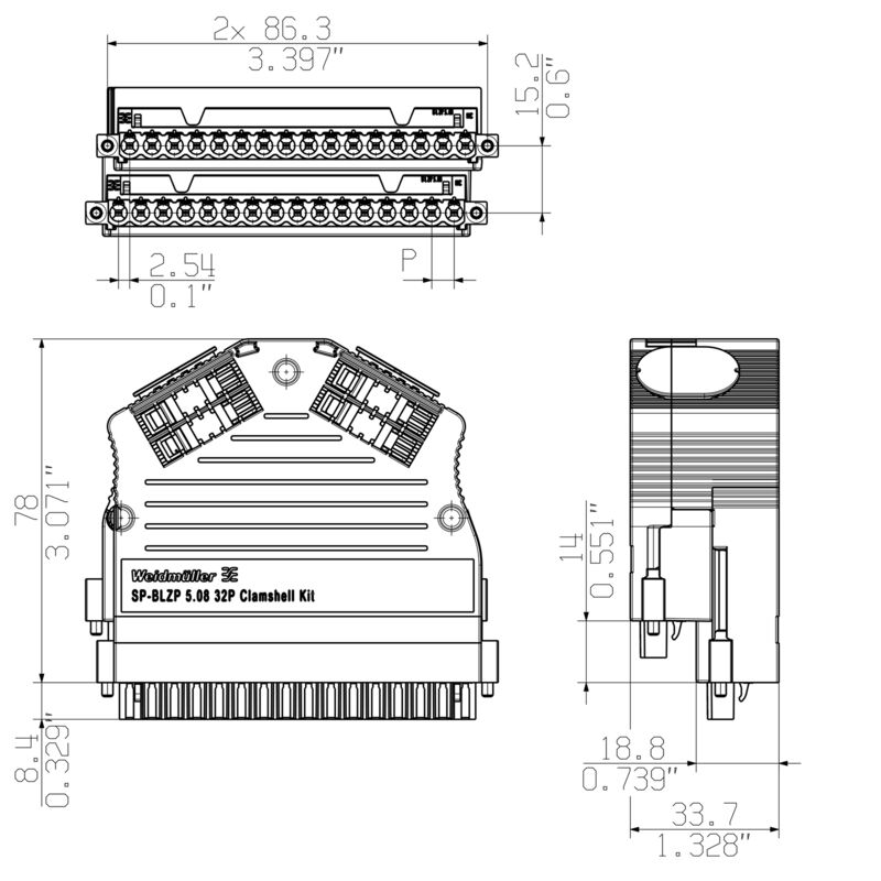 SP-BLZP 5.08 32P CLAMSHELL KIT