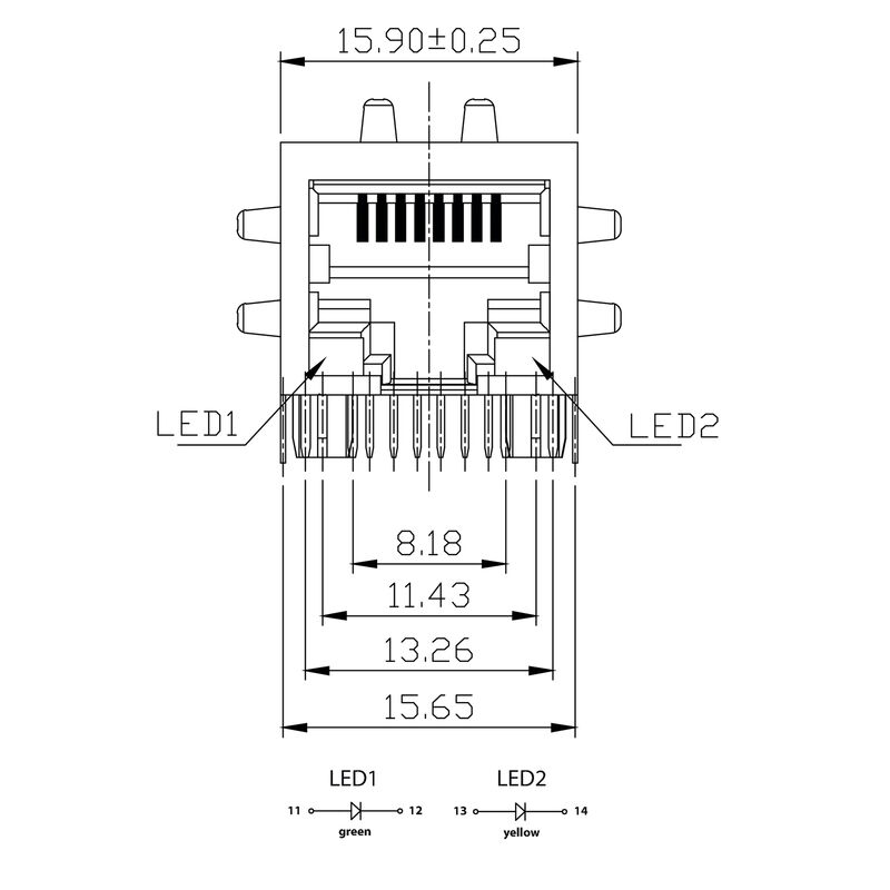 RJ45M T1D 3.3E4G/Y TY