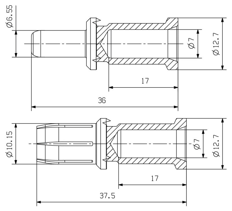 压接插针，100A，25平方