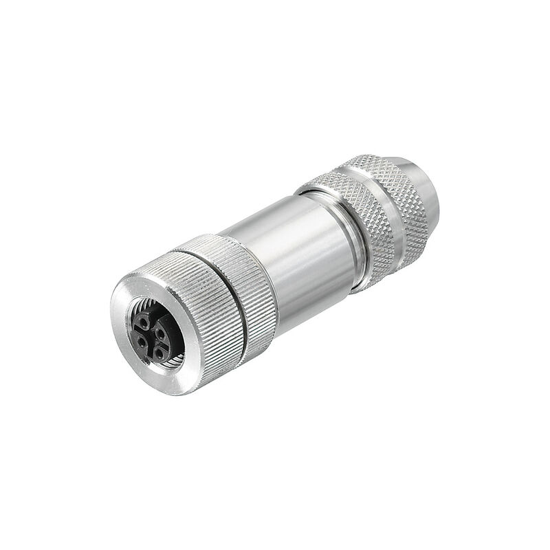 Round plug (field customisable), Female socket, straight, Tension-clamp connection, M12, 0.14 mm