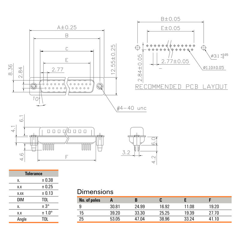 D-SUB M6.3 T15VU 3.2B4 TY BK