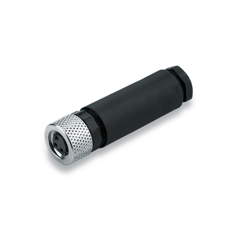 Round plug (field customisable), Female socket, straight, Screw connection, M8, 0.14 mm², 0.5 m