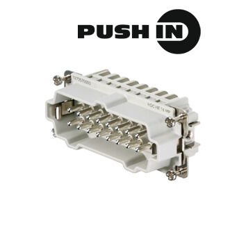 Contact insert (industry plug-in connectors), Pin, 500 V, 16 A, Number of poles: 16, PUSH IN, Size: