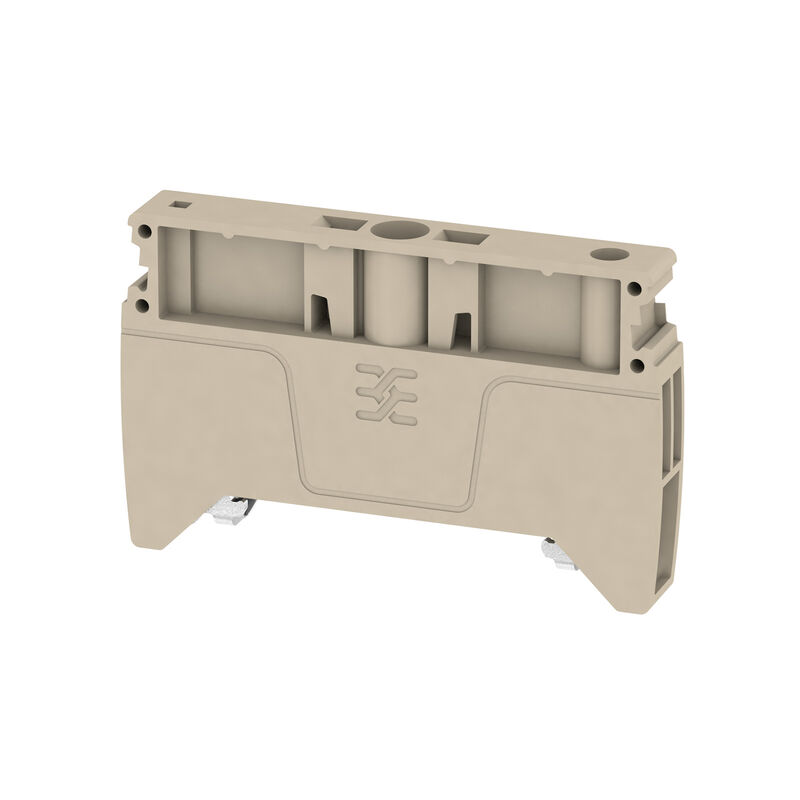 End bracket, WEMID GF 30, dark beige, Rail: TS 35, when screwed in