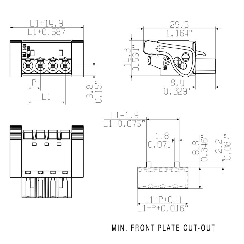 BLF 5.08HC/02/180LH SN BK BX