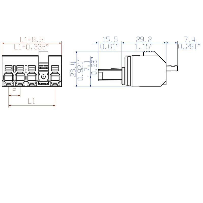 接插件BVFL 7.62HP/05/180MF4 SN BK BX
