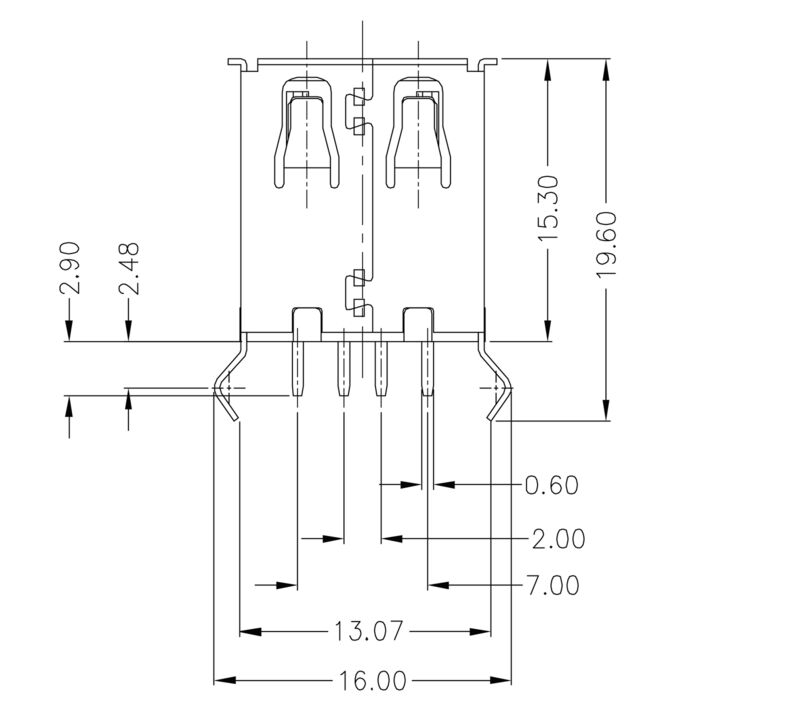 USB2.0A T1V 2.5N4 TY BK