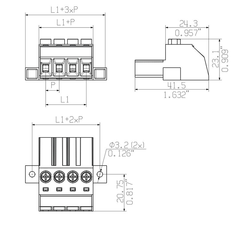 印刷电路板接插件（导体连接） | SVZ 7.62HP/04/180F SN BK BX SO | 2917130000